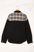 Plaid Patchwork Raw Hem Denim Jacket
